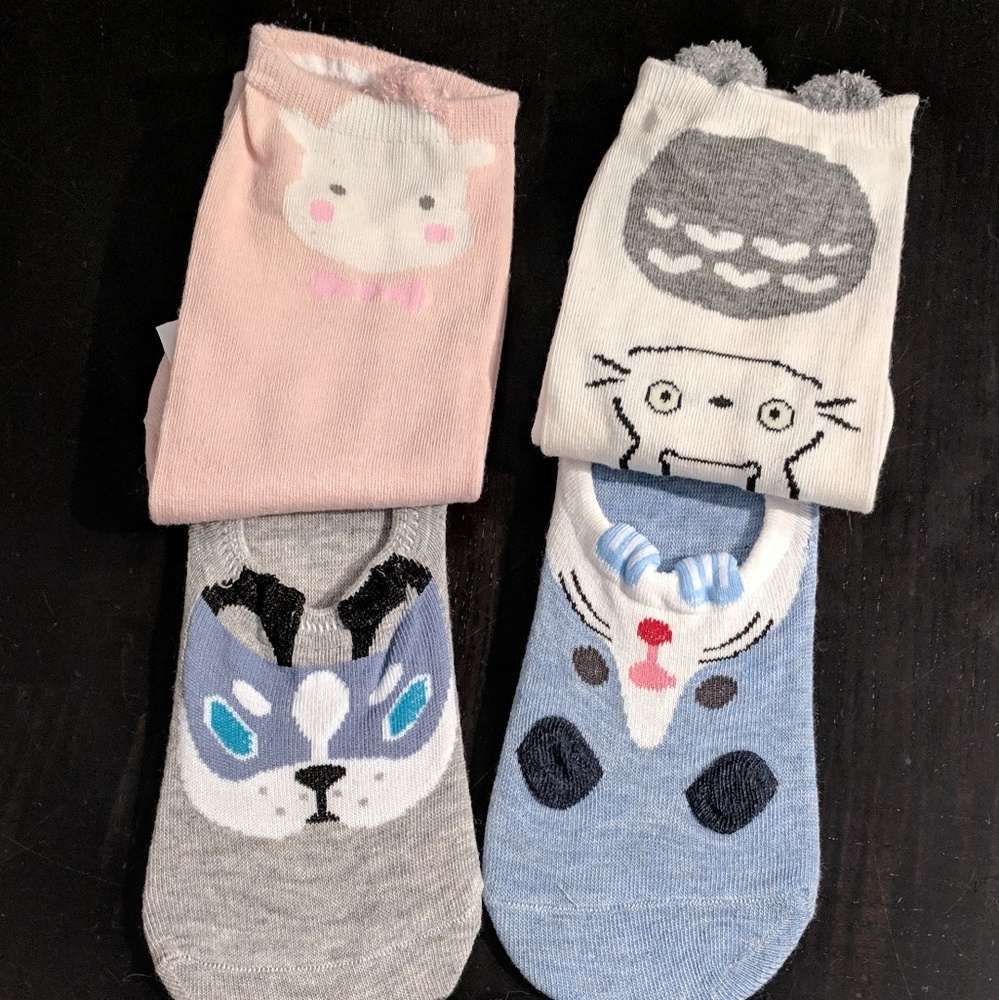 Girls Animal Design Socks 5 Different Pairs